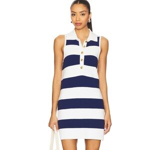 Show Me Your MuMu Navy and White Striped Mini Dress